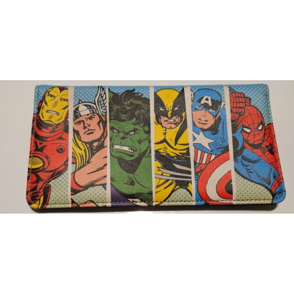 Handbags - Marvel Comics Heroes Iron Man Hulk Captain America Spiderman Check Book